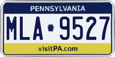 PA license plate MLA9527