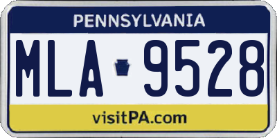 PA license plate MLA9528