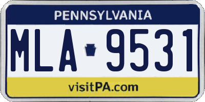 PA license plate MLA9531