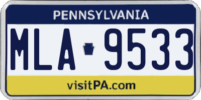 PA license plate MLA9533