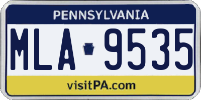 PA license plate MLA9535