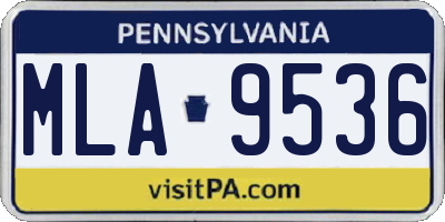 PA license plate MLA9536