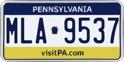 PA license plate MLA9537