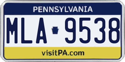 PA license plate MLA9538
