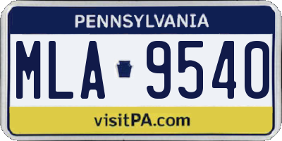 PA license plate MLA9540