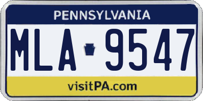 PA license plate MLA9547