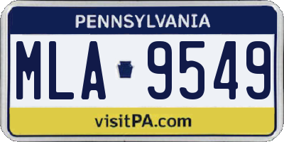 PA license plate MLA9549