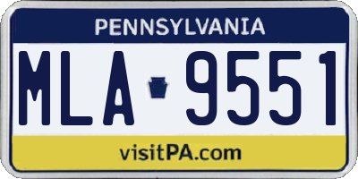 PA license plate MLA9551