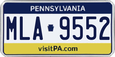 PA license plate MLA9552