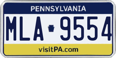 PA license plate MLA9554