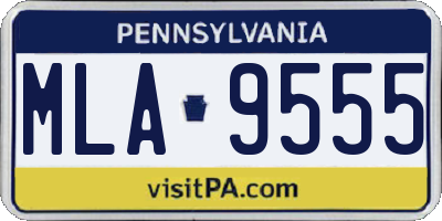 PA license plate MLA9555
