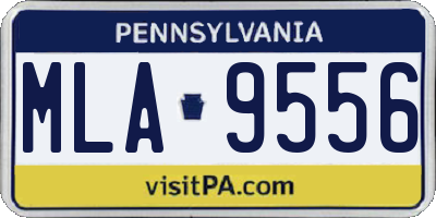PA license plate MLA9556