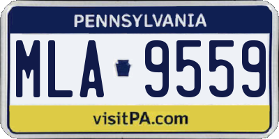PA license plate MLA9559