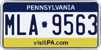 PA license plate MLA9563