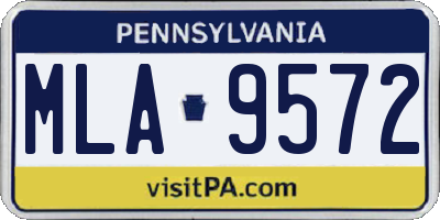 PA license plate MLA9572