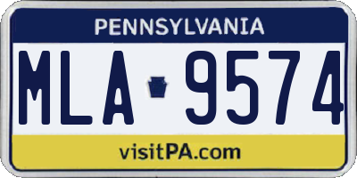 PA license plate MLA9574