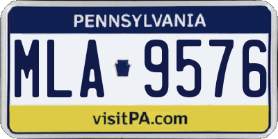 PA license plate MLA9576