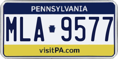 PA license plate MLA9577