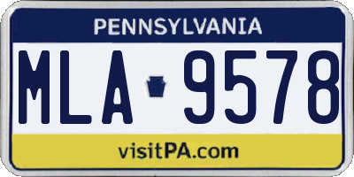 PA license plate MLA9578