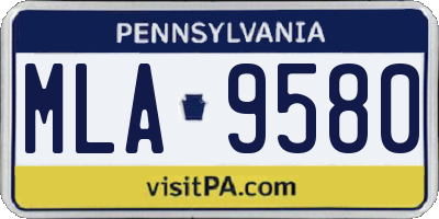 PA license plate MLA9580