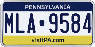 PA license plate MLA9584