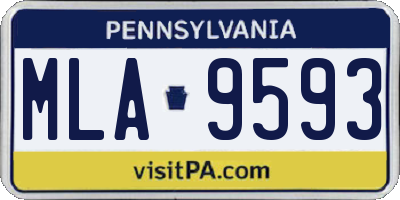 PA license plate MLA9593