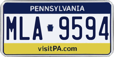 PA license plate MLA9594