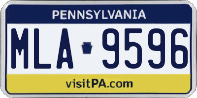 PA license plate MLA9596