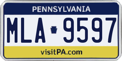PA license plate MLA9597