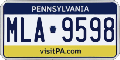PA license plate MLA9598