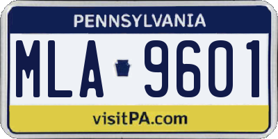 PA license plate MLA9601