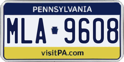 PA license plate MLA9608