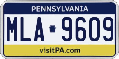 PA license plate MLA9609