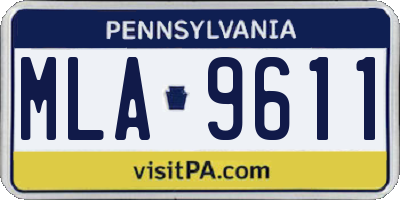 PA license plate MLA9611