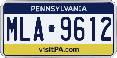 PA license plate MLA9612