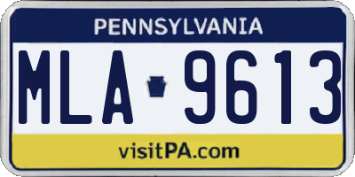 PA license plate MLA9613