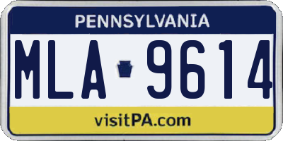 PA license plate MLA9614