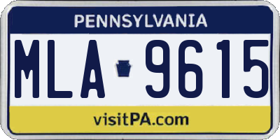 PA license plate MLA9615