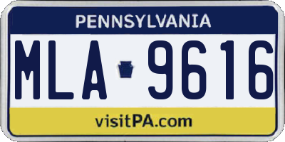 PA license plate MLA9616