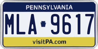 PA license plate MLA9617