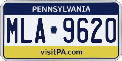 PA license plate MLA9620