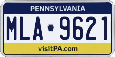 PA license plate MLA9621