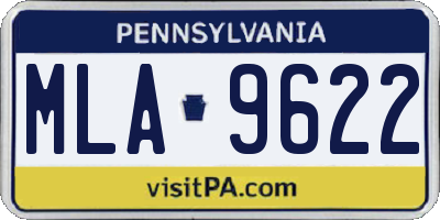 PA license plate MLA9622