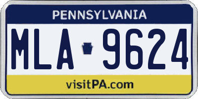 PA license plate MLA9624