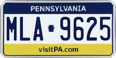 PA license plate MLA9625