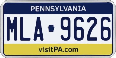 PA license plate MLA9626
