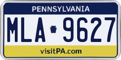 PA license plate MLA9627