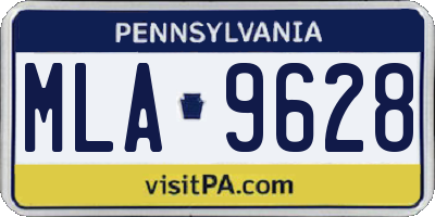PA license plate MLA9628