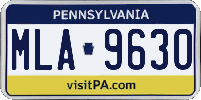 PA license plate MLA9630