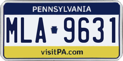 PA license plate MLA9631